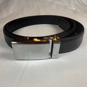 Mission Belt Black‎ 127 XL B140 Black Leather Belt Stainless Steel